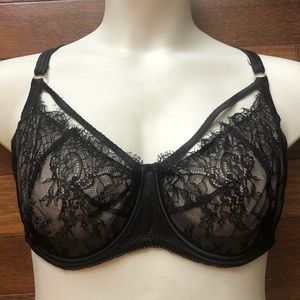City Chic Sexy Eyelash Lace Strappy Bra 40DDD